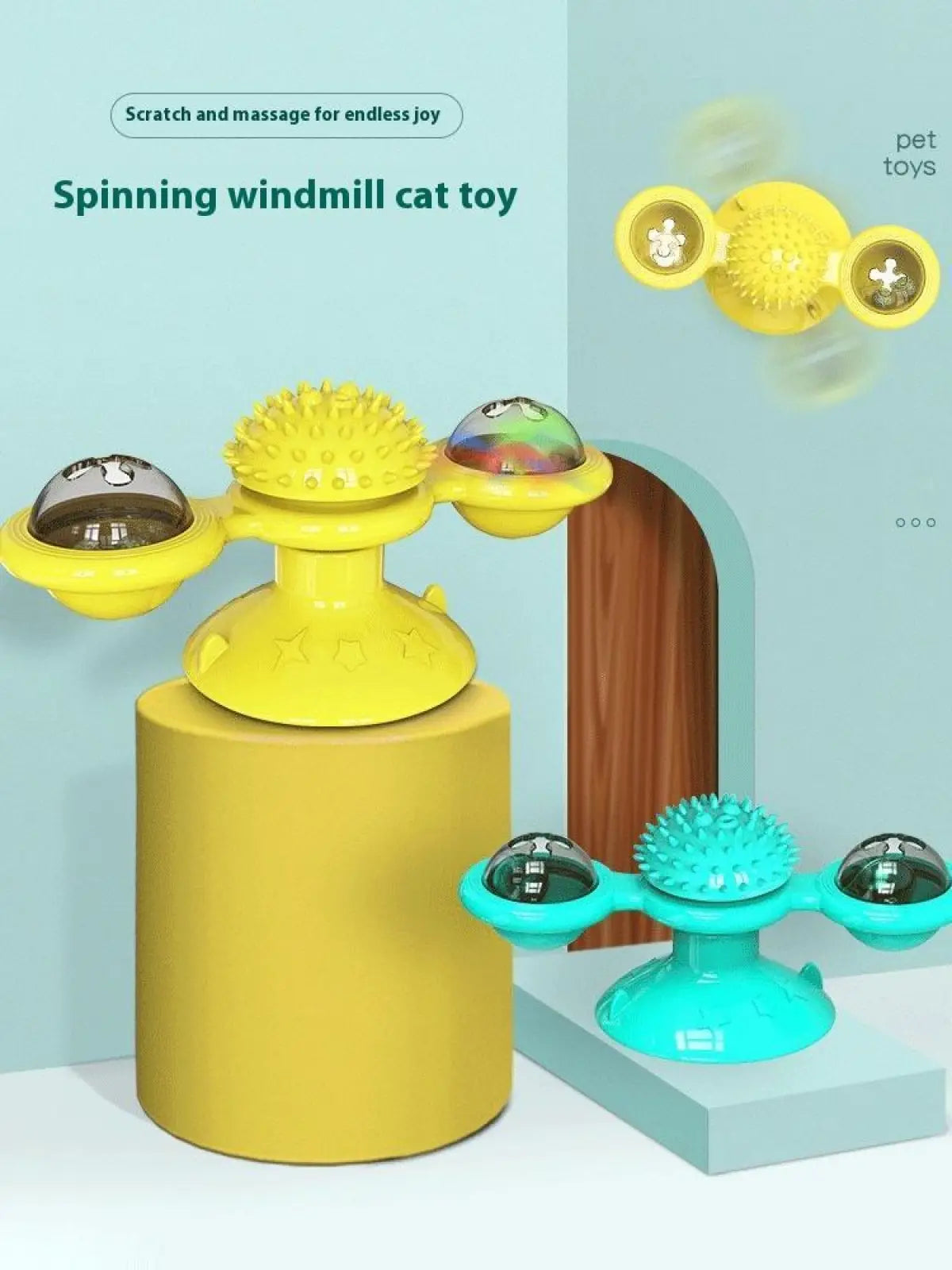 Interactive Windmill Cat Toy Set with Led Light Ball