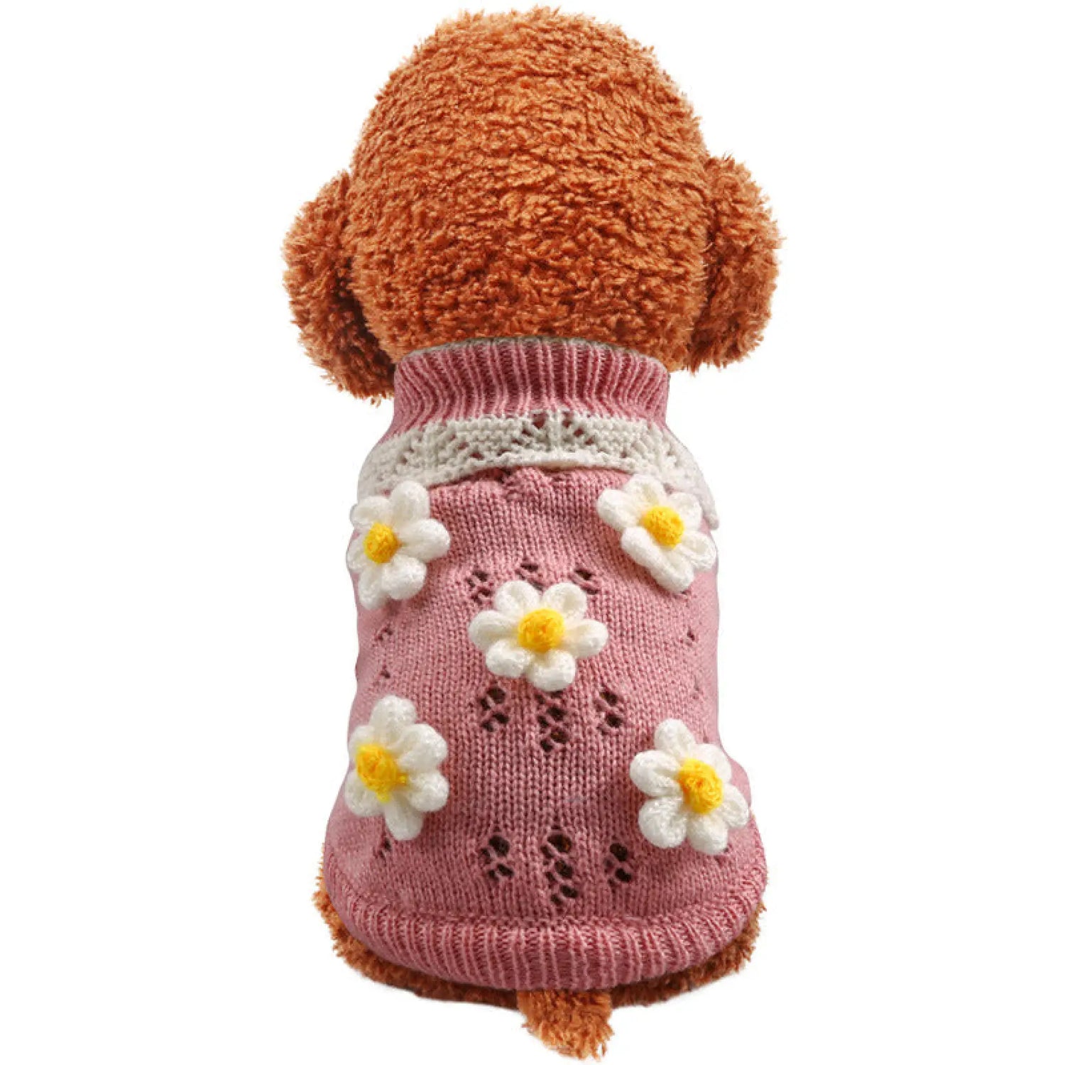 Jacquard Flower Pet Sweater Acrylic Dog Cat Knitwear