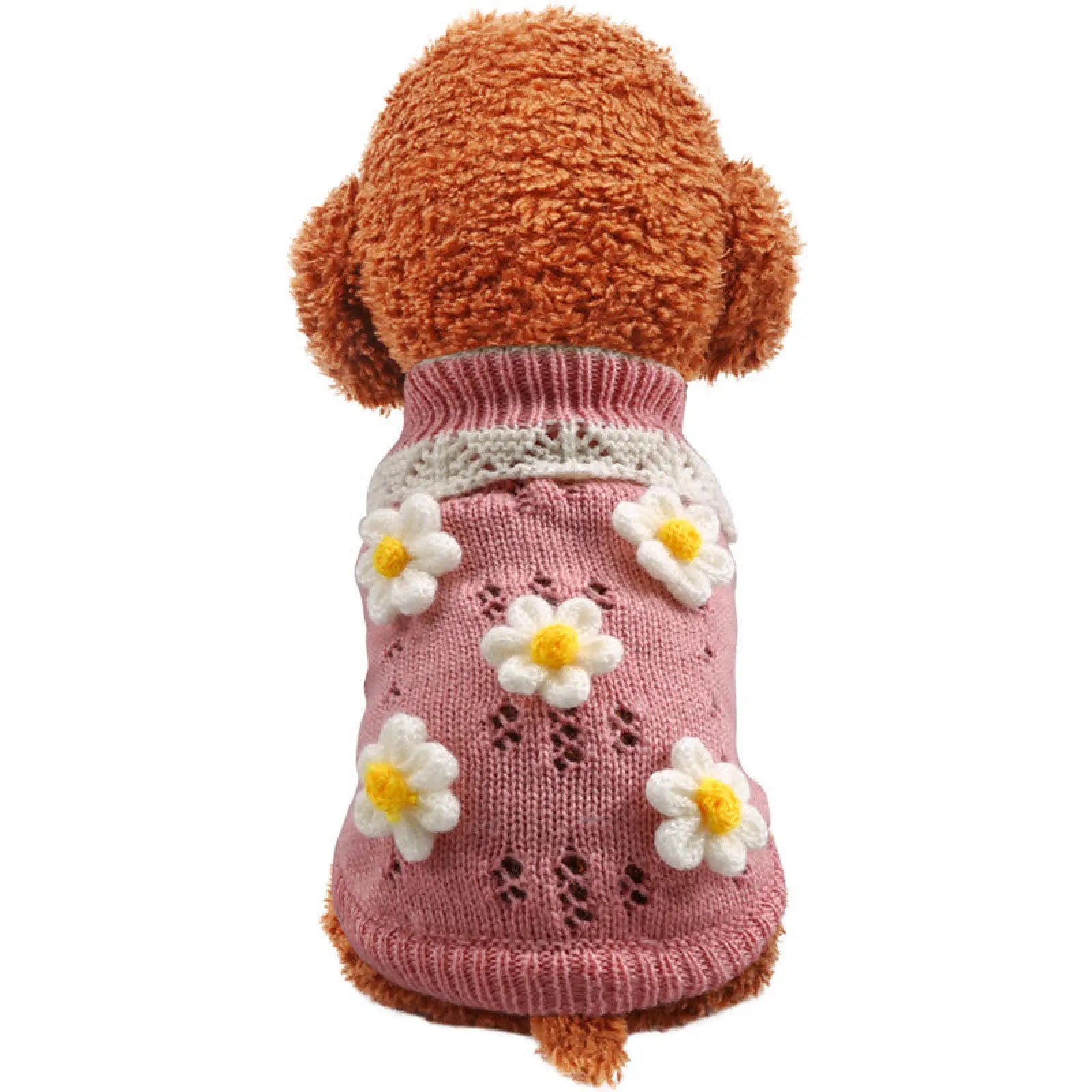Jacquard Flower Pet Sweater Acrylic Dog Cat Knitwear