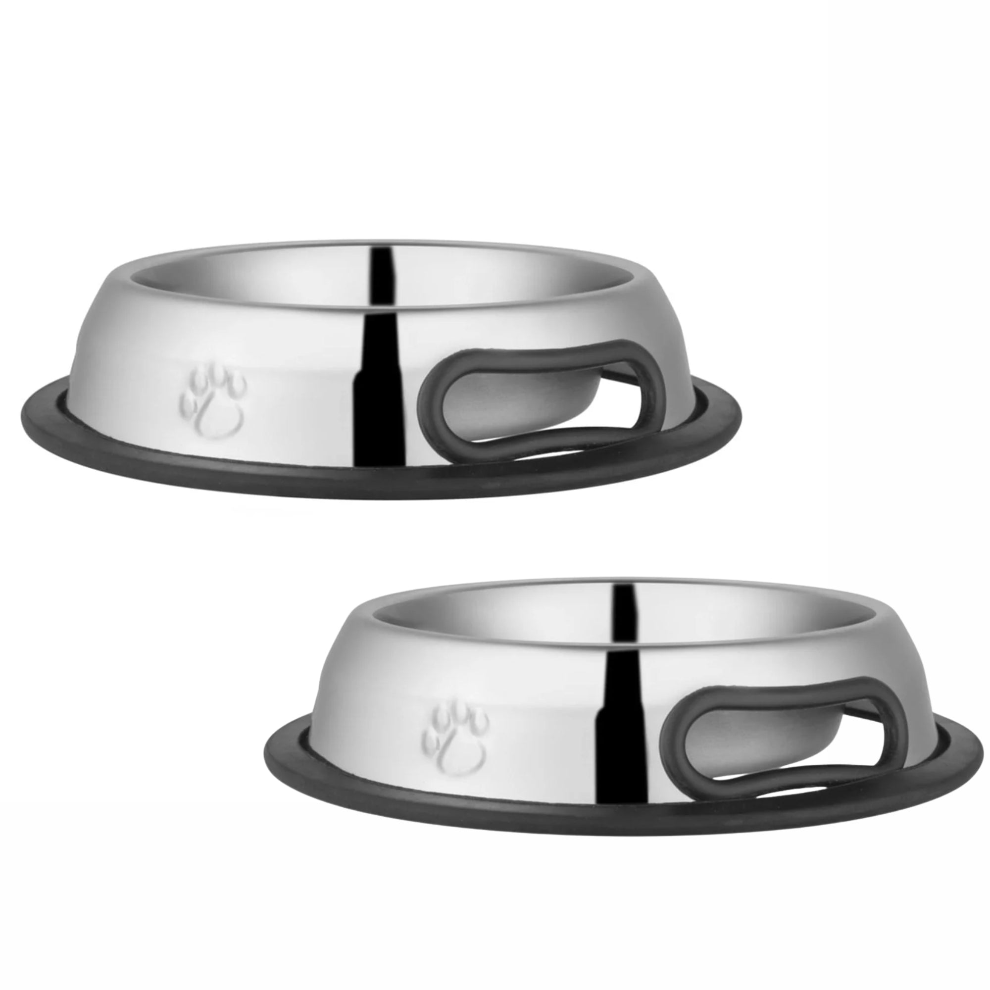 Jeffers Pet Embossed No-Tip Anti-Skid Stainless Steel Pet Bowls for Dogs, Cats, Puppies, Kittens – Rubber Base, Food &amp; Water Feeding Dish for Home, Travel, Camping, Kennel