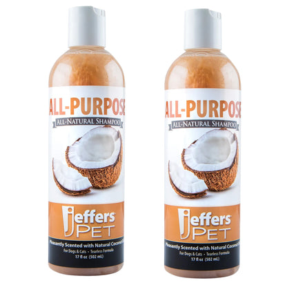 Jeffers Pet Tearless All-Purpose All-Natural Coconut Oil Shampoo for Dogs &amp; Cats