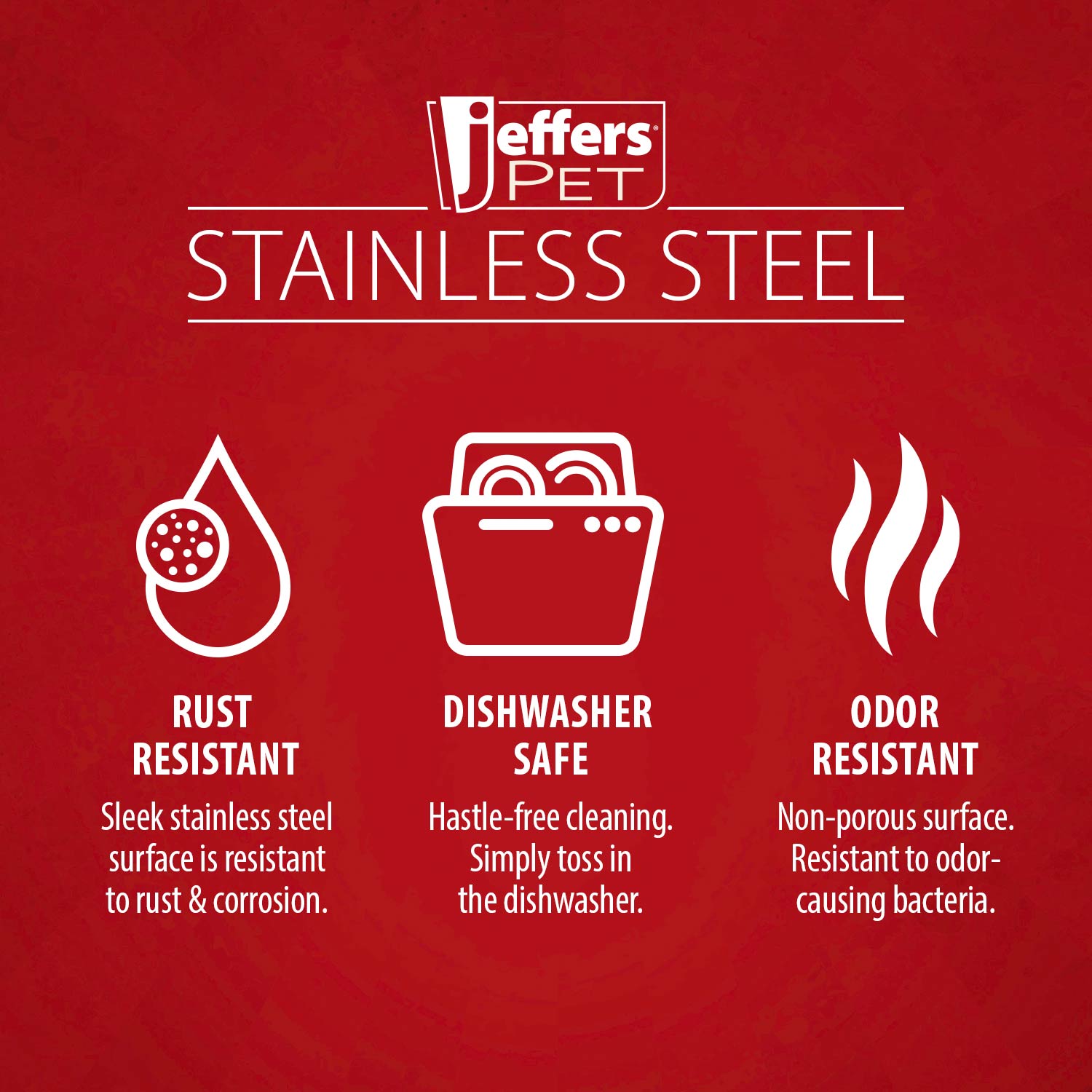 Jeffers Standard-Weight Stainless Steel Food &amp; Water Pet Bowls