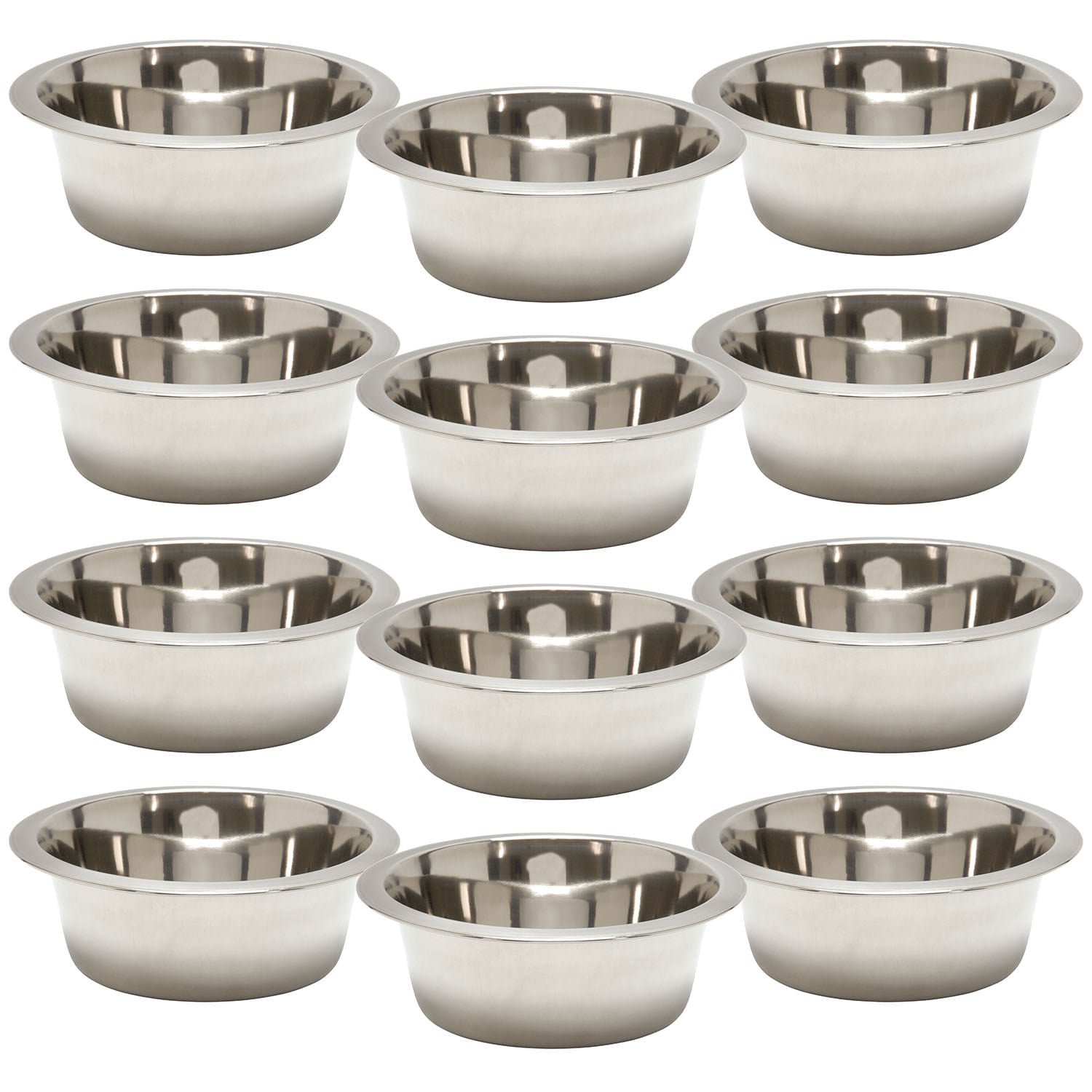 Jeffers Standard-Weight Stainless Steel Food &amp; Water Pet Bowls