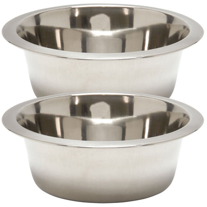 Jeffers Standard-Weight Stainless Steel Food &amp; Water Pet Bowls