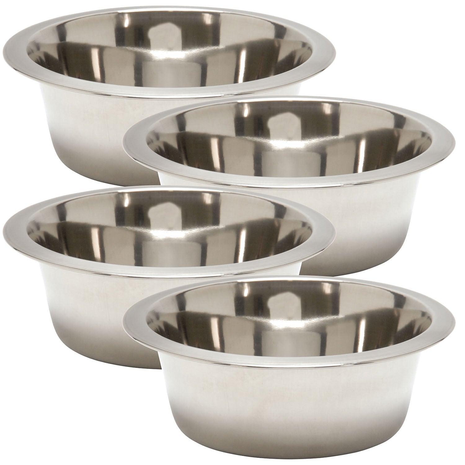 Jeffers Standard-Weight Stainless Steel Food &amp; Water Pet Bowls