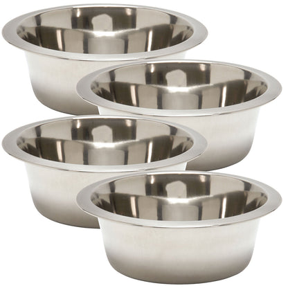 Jeffers Standard-Weight Stainless Steel Food &amp; Water Pet Bowls