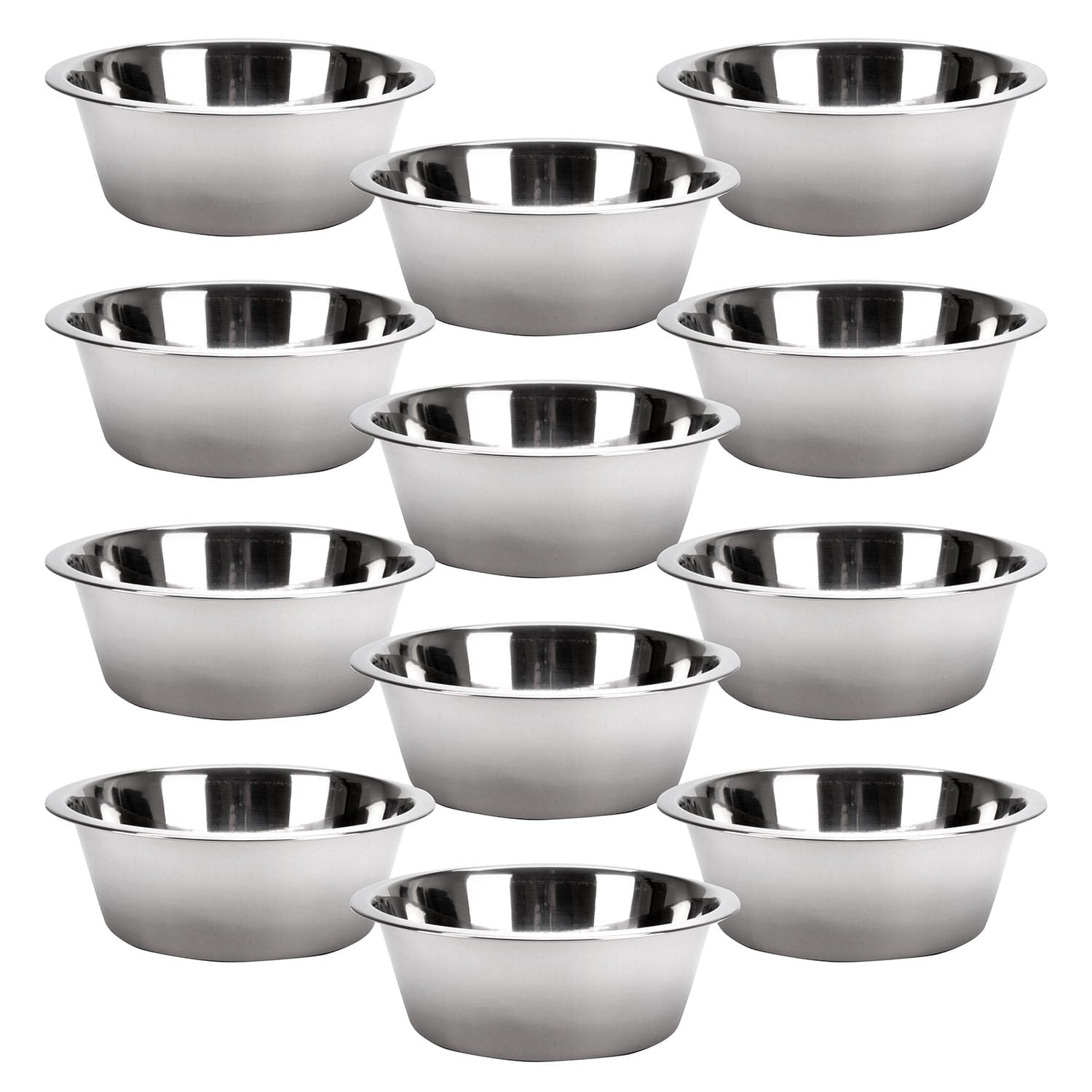 Jeffers Standard-Weight Stainless Steel Food &amp; Water Pet Bowls