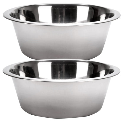Jeffers Standard-Weight Stainless Steel Food &amp; Water Pet Bowls