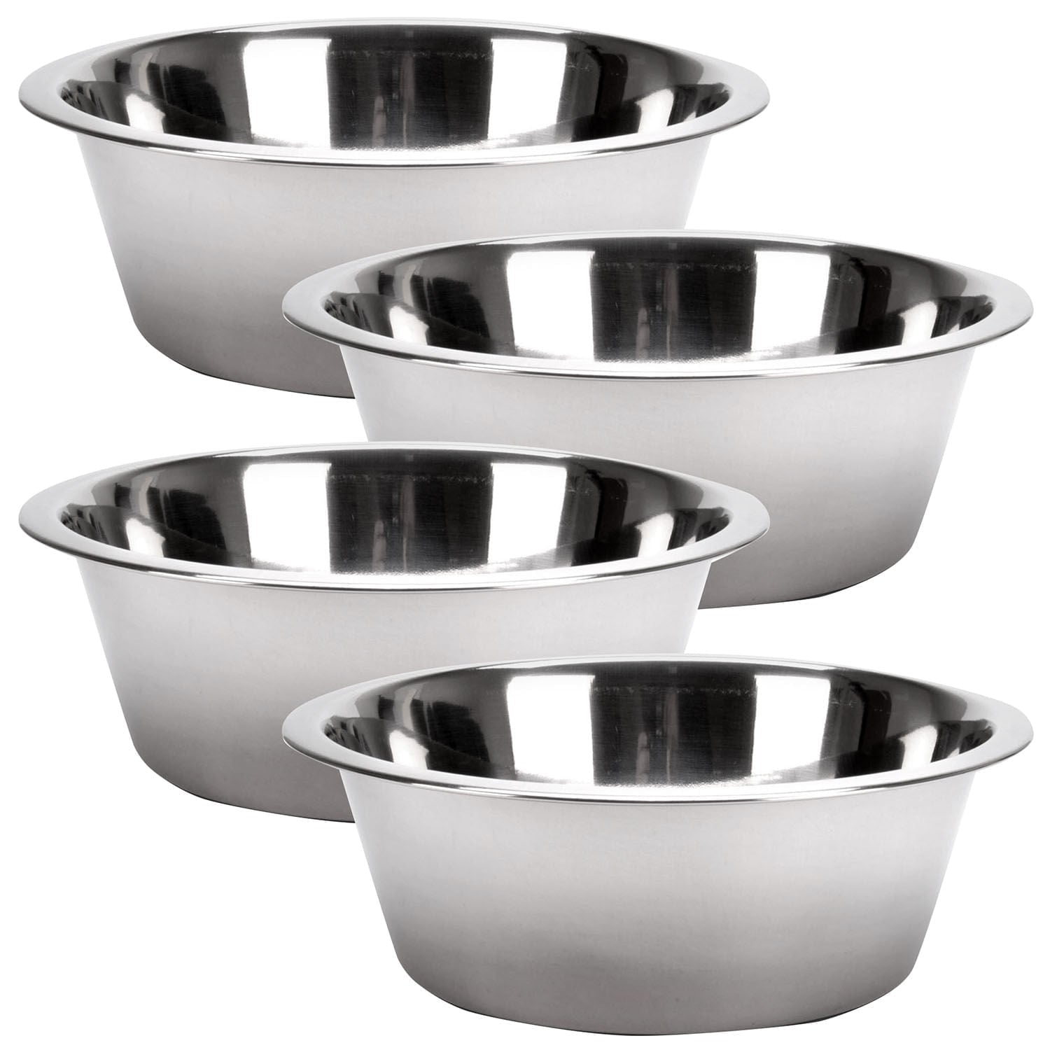Jeffers Standard-Weight Stainless Steel Food &amp; Water Pet Bowls