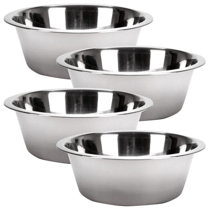 Jeffers Standard-Weight Stainless Steel Food &amp; Water Pet Bowls