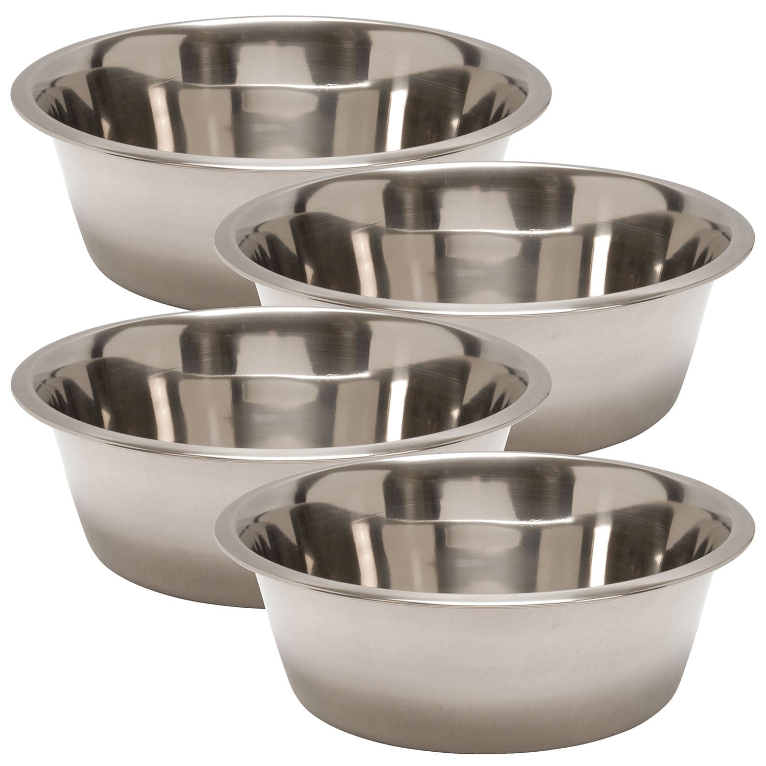 Jeffers Standard-Weight Stainless Steel Food &amp; Water Pet Bowls