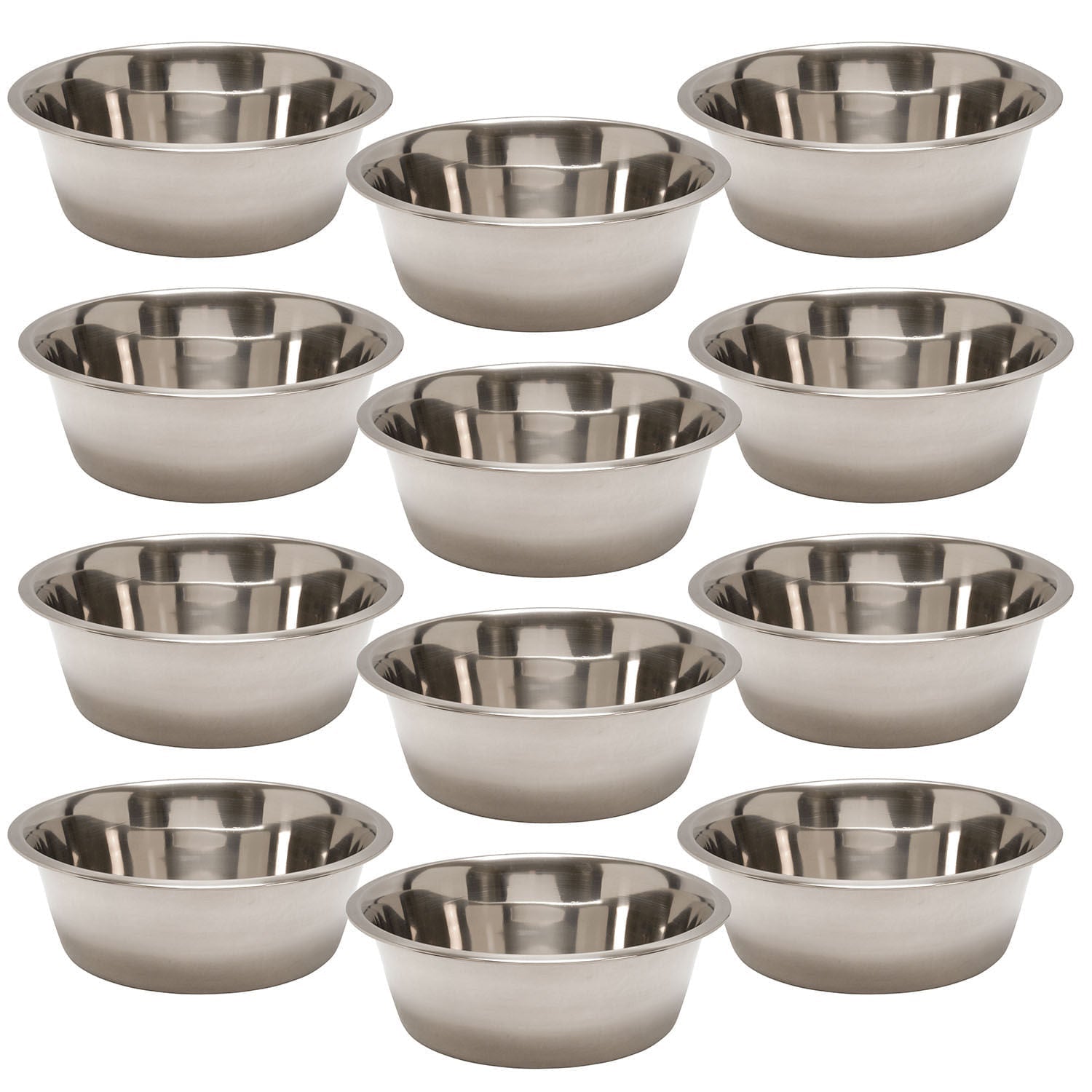 Jeffers Standard-Weight Stainless Steel Food &amp; Water Pet Bowls