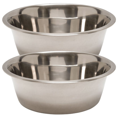 Jeffers Standard-Weight Stainless Steel Food &amp; Water Pet Bowls