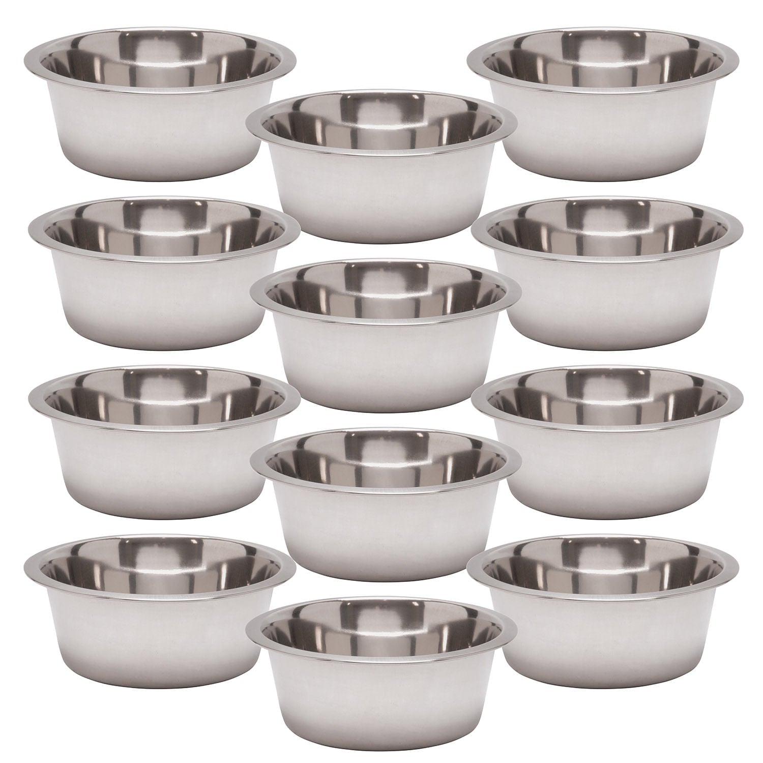 Jeffers Standard-Weight Stainless Steel Food &amp; Water Pet Bowls