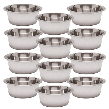 Jeffers Standard-Weight Stainless Steel Food &amp; Water Pet Bowls