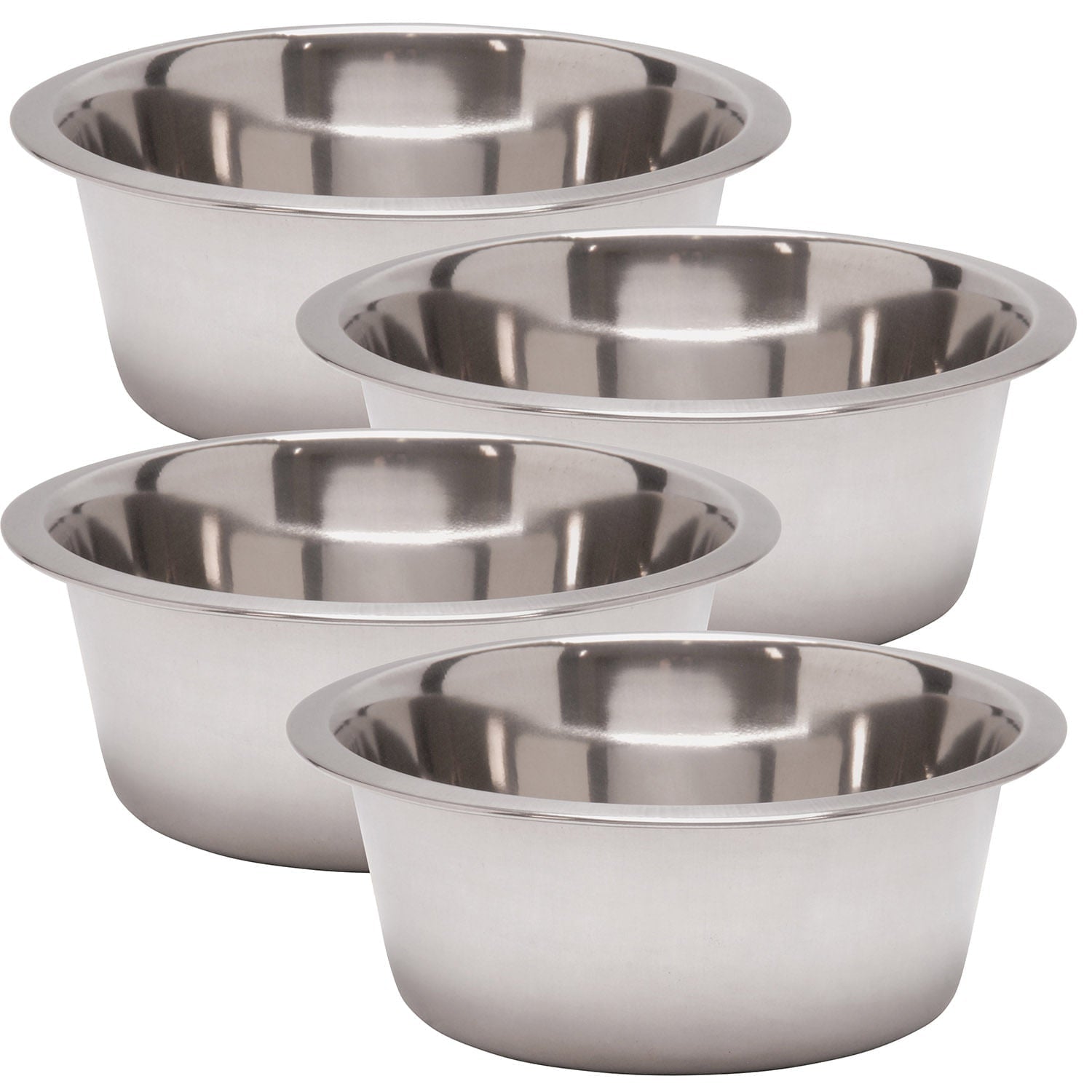 Jeffers Standard-Weight Stainless Steel Food &amp; Water Pet Bowls
