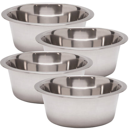 Jeffers Standard-Weight Stainless Steel Food &amp; Water Pet Bowls