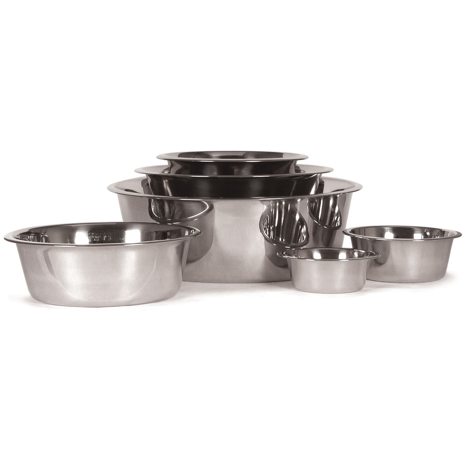 Jeffers Standard-Weight Stainless Steel Food &amp; Water Pet Bowls