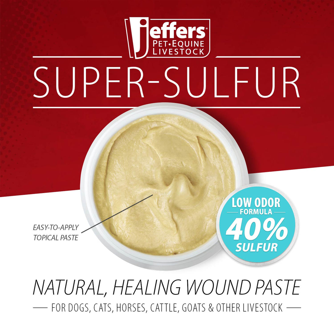 Jeffers Super-Sulfur Skin &amp; Wound Healing Paste for Pets, Horses, &amp; Livestock