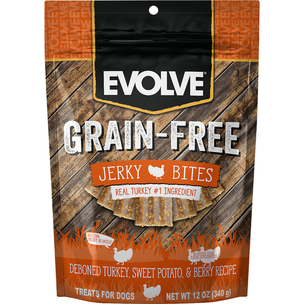 EVOLVE Treats for Dogs, Grain-Free, Deboned Turkey, Pea &amp; Berry Recipe