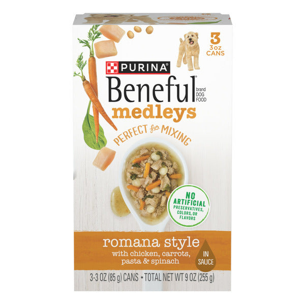 Purina Beneful Wet Dog Food, Medleys Romana Style With Chicken in Sauce