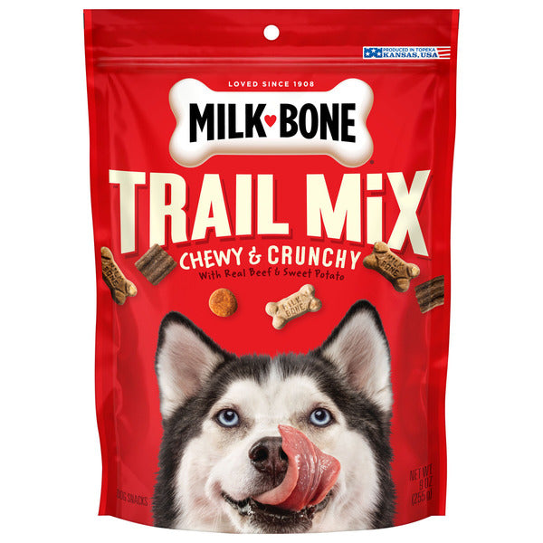 Milk-Bone Trail Mix With Real Beef &amp; Sweet Potato, Crunchy &amp; Chewy Dog Treats