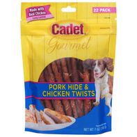 Cadet Dog Treats, Pork Hide &amp; Chicken Twists, 22 P...
️