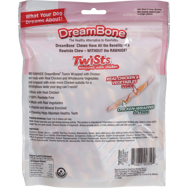 DreamBone Dog Chews, with Chicken &amp; Vegetable, Wrapped with Chicken, Twists