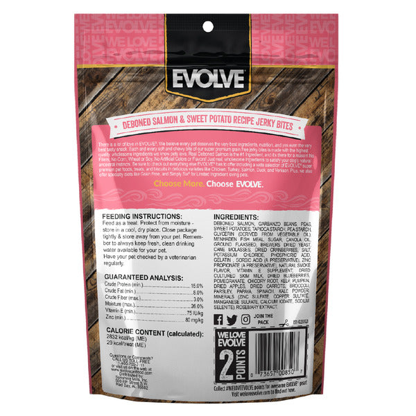 EVOLVE Grain Free Salmon &amp; Sweet Potato Jerky Bites for Dogs