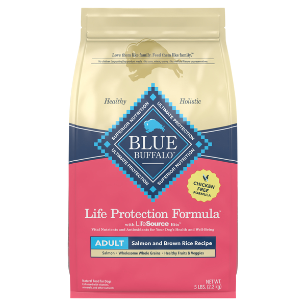 Blue Buffalo Food for Dog, Natural, Salmon and Brown Rice Recipe, Adult