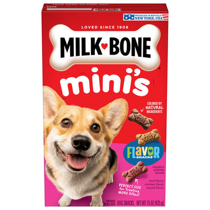 Milk-Bone Flavor Snacks Mini Dog Biscuits, Flavored Crunchy Dog Treats