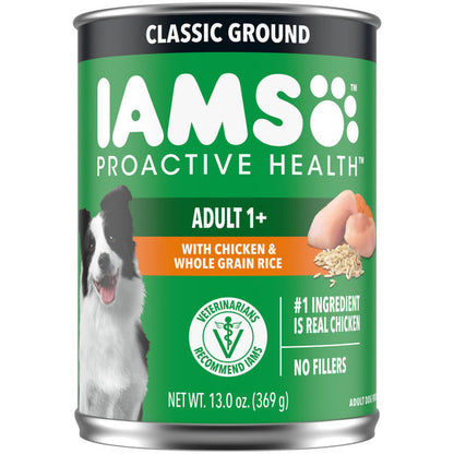 IAMS Adult Wet Dog Food Classic Ground with Chicken &amp; Whole Grain Rice