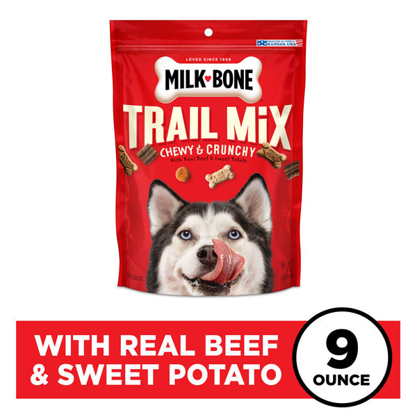 Milk-Bone Trail Mix With Real Beef &amp; Sweet Potato, Crunchy &amp; Chewy Dog Treats