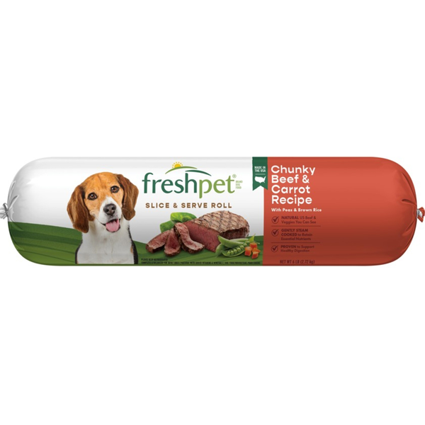 Freshpet Fresh Dog Food, Chunky Beef &amp; Carrot Recipe Roll