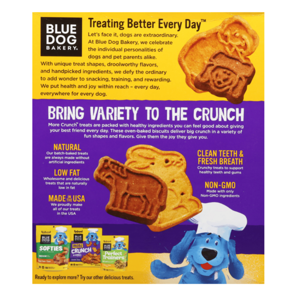 Blue Dog Bakery More Crunch, Assorted Flavors, Large Treats for Dogs
