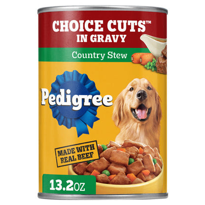 Pedigree Choice Cuts In Gravy Adult Canned Wet Dog Food Country Stew, 13.2 oz. Can