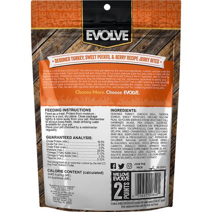EVOLVE Treats for Dogs, Grain-Free, Deboned Turkey, Pea &amp; Berry Recipe