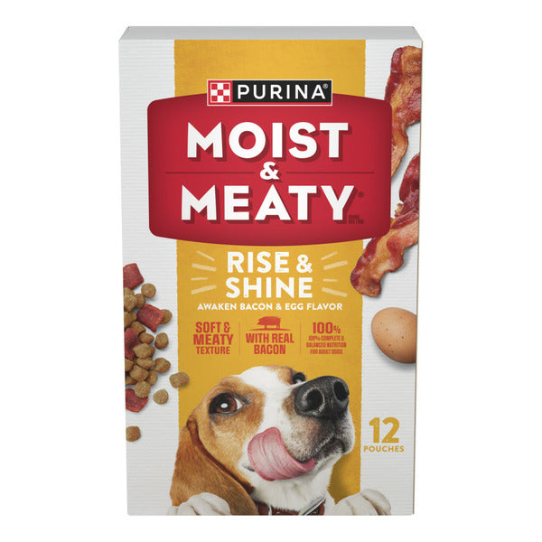Purina Moist &amp; Meaty Rise and Shine Awaken Bacon and Egg Flavor Soft Dog Food Pouches