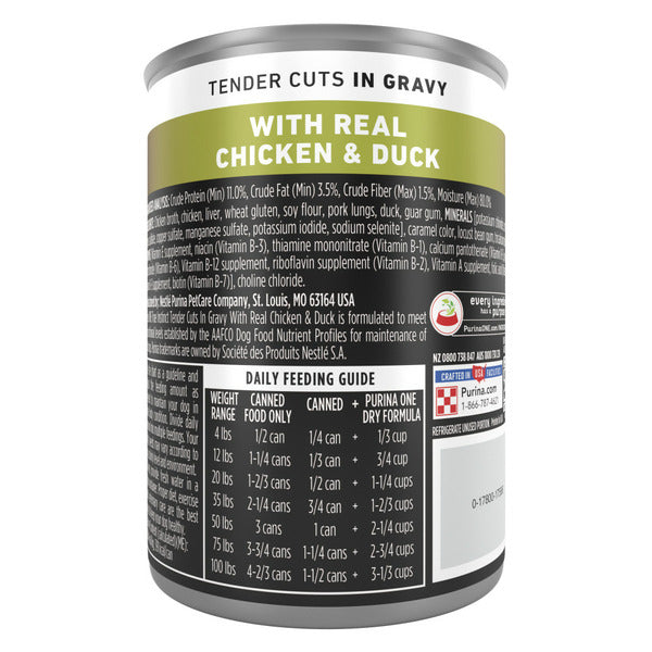 Purina ONE Natural Wet Dog Food Gravy, True Instinct Tender Cuts With Real Chicken and Duck