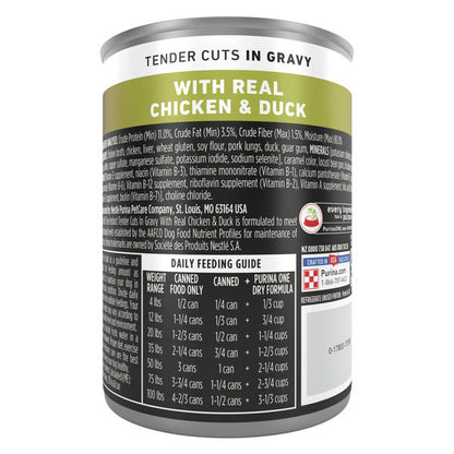 Purina ONE Natural Wet Dog Food Gravy, True Instinct Tender Cuts With Real Chicken and Duck