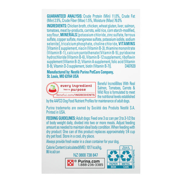Purina Beneful Small Breed Wet Dog Food With Gravy, IncrediBites with Real Salmon
