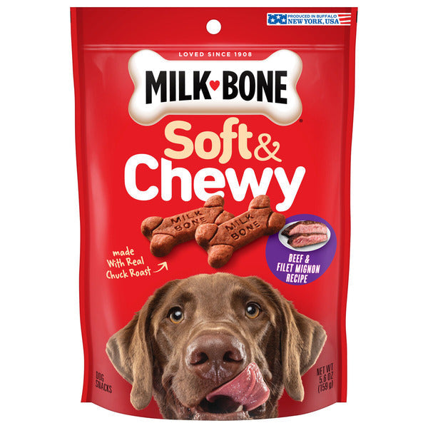 Milk-Bone Soft and Chewy Dog Treats, Beef &amp; Filet Mignon Recipe With Chuck Roast