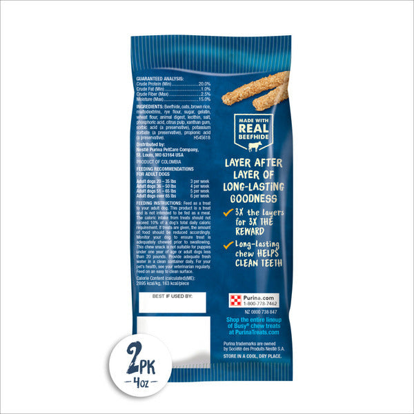 Purina Busy Rawhide Small/Medium Breed Dog Bones, Chewnola With Oats &amp; Brown Rice