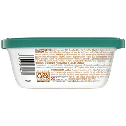 Purina Beneful High Protein Wet Dog Food With Gravy, Prepared Meals Savory Rice &amp; Lamb Stew