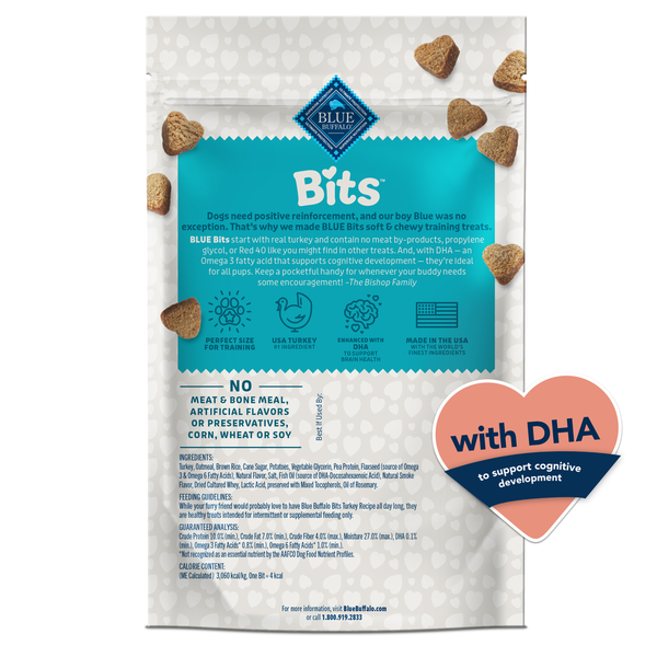 Blue Buffalo BLUE Bits Natural Soft-Moist Training Dog Treats, Turkey Recipe