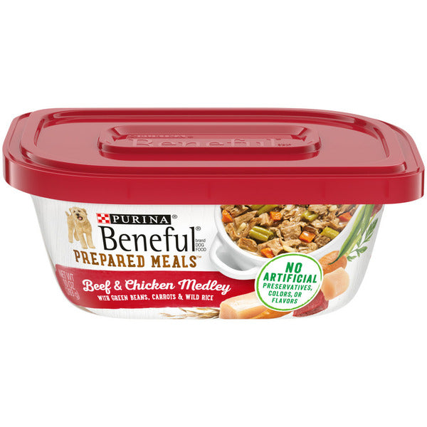 Purina Beneful High Protein, Wet Dog Food With Gravy, Prepared Meals Beef &amp; Chicken Medley