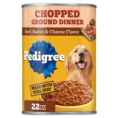 Pedigree Chopped Ground Dinner Beef, Bacon &amp; Cheese Flavor Dog Food