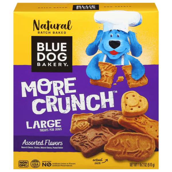 Blue Dog Bakery More Crunch, Assorted Flavors, Large Treats for Dogs