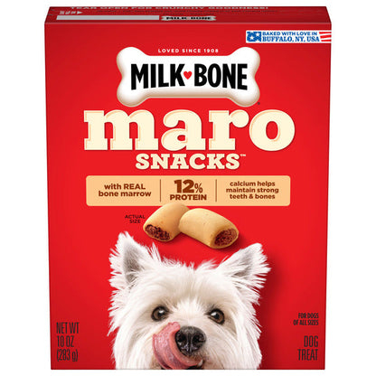 Milk-Bone MaroSnacks Small Dog Treats with Real Bone Marrow, 10 Oz. Box