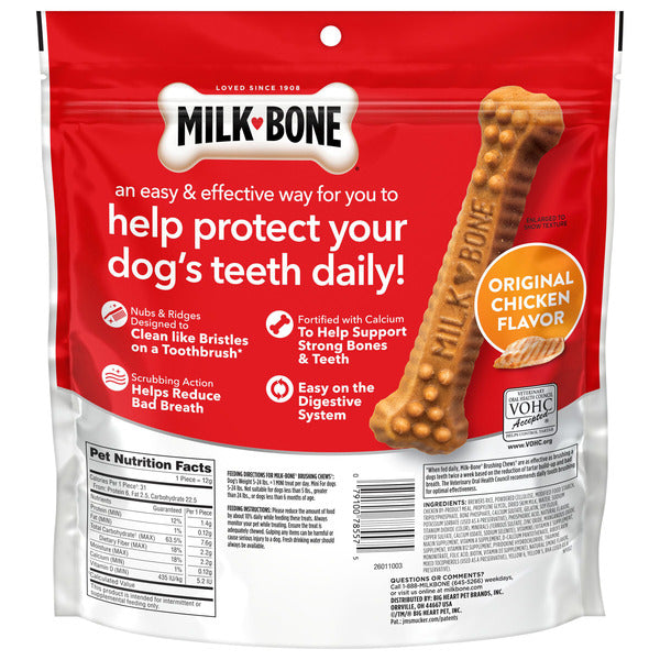 Milk-Bone Brushing Chews Daily Dental Dog Treats, Mini, 48 Bones